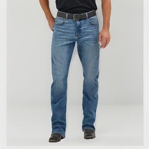 Wrangler Men's Regular Fit‎ Flex Jeans 34x30 Blue Denim Straight Leg Light Wash
